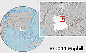 Gray Location Map of Mong Mao, highlighted parent region, hill shading
