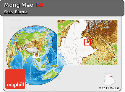 Physical Location Map of Mong Mao, highlighted country