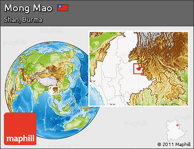 Physical Location Map of Mong Mao, highlighted country