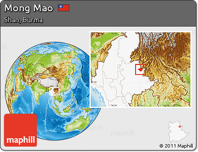 Physical Location Map of Mong Mao, highlighted country