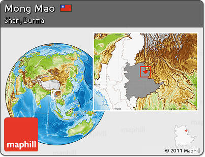 Physical Location Map of Mong Mao, highlighted country, highlighted parent region