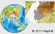Physical Location Map of Mong Mao, highlighted country, highlighted parent region