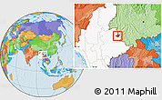 Political Location Map of Mong Mao, highlighted country