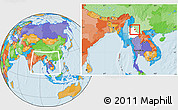 Political Location Map of Mong Mao, highlighted parent region, within the entire country