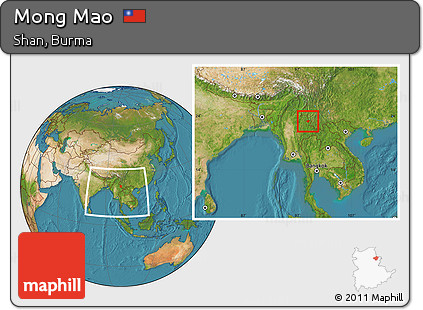 Satellite Location Map of Mong Mao, within the entire country