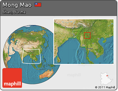 Satellite Location Map of Mong Mao, within the entire country