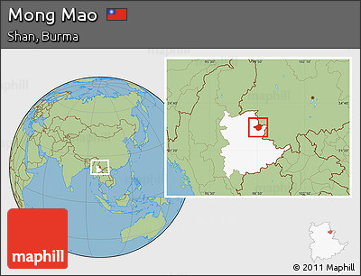 Savanna Style Location Map of Mong Mao, highlighted parent region