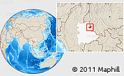 Shaded Relief Location Map of Mong Mao, highlighted parent region
