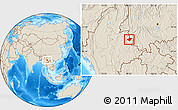 Shaded Relief Location Map of Mong Mao