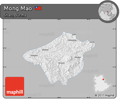 Gray Map of Mong Mao, single color outside