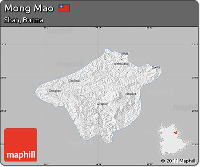 Gray Map of Mong Mao, single color outside