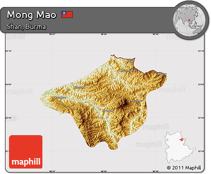 Physical Map of Mong Mao, cropped outside