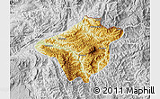 Physical Map of Mong Mao, lighten, desaturated