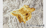Physical Map of Mong Mao, lighten, semi-desaturated