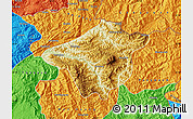 Physical Map of Mong Mao, political outside