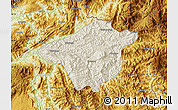 Shaded Relief Map of Mong Mao, physical outside
