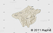 Shaded Relief Map of Mong Mao, single color outside