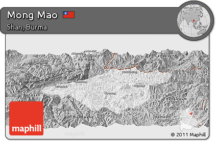 Gray Panoramic Map of Mong Mao