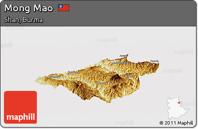 Physical Panoramic Map of Mong Mao, cropped outside