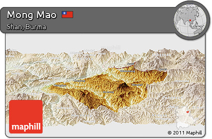 Physical Panoramic Map of Mong Mao, lighten