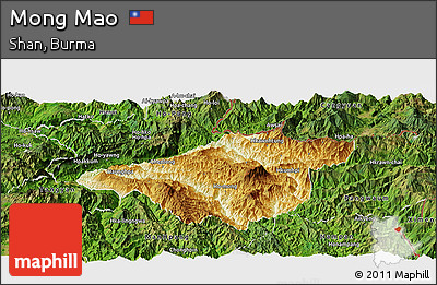 Physical Panoramic Map of Mong Mao, satellite outside