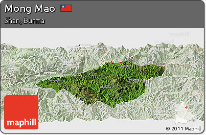 Satellite Panoramic Map of Mong Mao, lighten