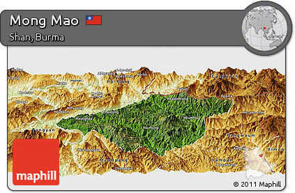 Satellite Panoramic Map of Mong Mao, physical outside