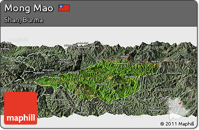 Satellite Panoramic Map of Mong Mao, semi-desaturated