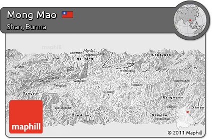 Silver Style Panoramic Map of Mong Mao