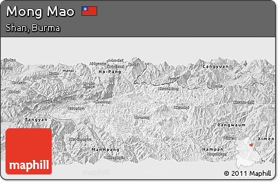 Silver Style Panoramic Map of Mong Mao