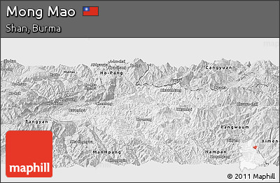 Silver Style Panoramic Map of Mong Mao
