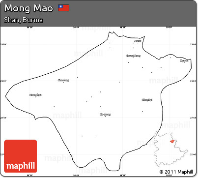 Blank Simple Map of Mong Mao, cropped outside