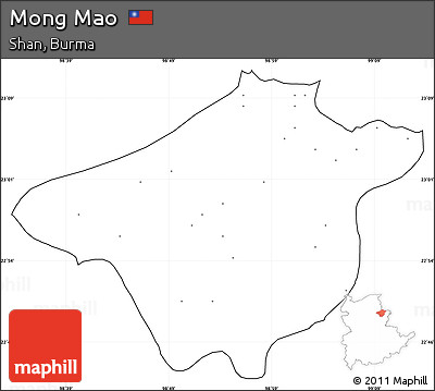 Blank Simple Map of Mong Mao, cropped outside, no labels