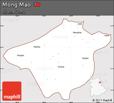 Classic Style Simple Map of Mong Mao, cropped outside