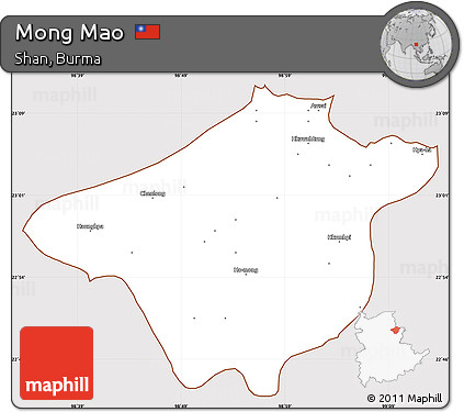 Classic Style Simple Map of Mong Mao, cropped outside