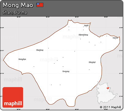 Classic Style Simple Map of Mong Mao, cropped outside