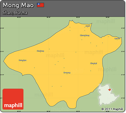 Savanna Style Simple Map of Mong Mao, cropped outside