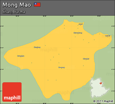 Savanna Style Simple Map of Mong Mao, single color outside