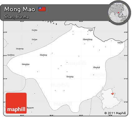 Silver Style Simple Map of Mong Mao