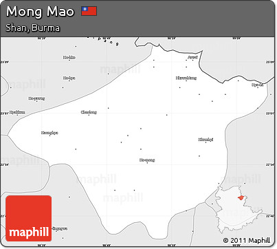 Silver Style Simple Map of Mong Mao