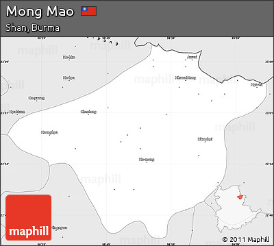 Silver Style Simple Map of Mong Mao