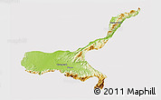 Physical 3D Map of Mong Mit, cropped outside