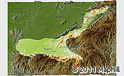 Physical 3D Map of Mong Mit, darken