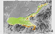Physical 3D Map of Mong Mit, desaturated