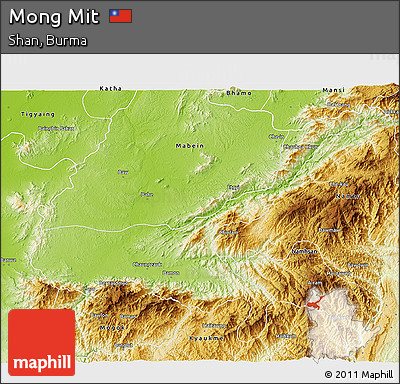 Physical 3D Map of Mong Mit