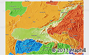 Physical 3D Map of Mong Mit, political outside