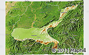 Physical 3D Map of Mong Mit, satellite outside