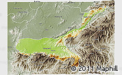 Physical 3D Map of Mong Mit, semi-desaturated