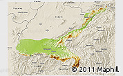 Physical 3D Map of Mong Mit, shaded relief outside