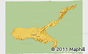 Savanna Style 3D Map of Mong Mit, single color outside